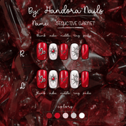 Seductive Garnet press-on nails – design close-up by Handora