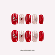 Seductive Garnet cat eye press-on nails by Handora