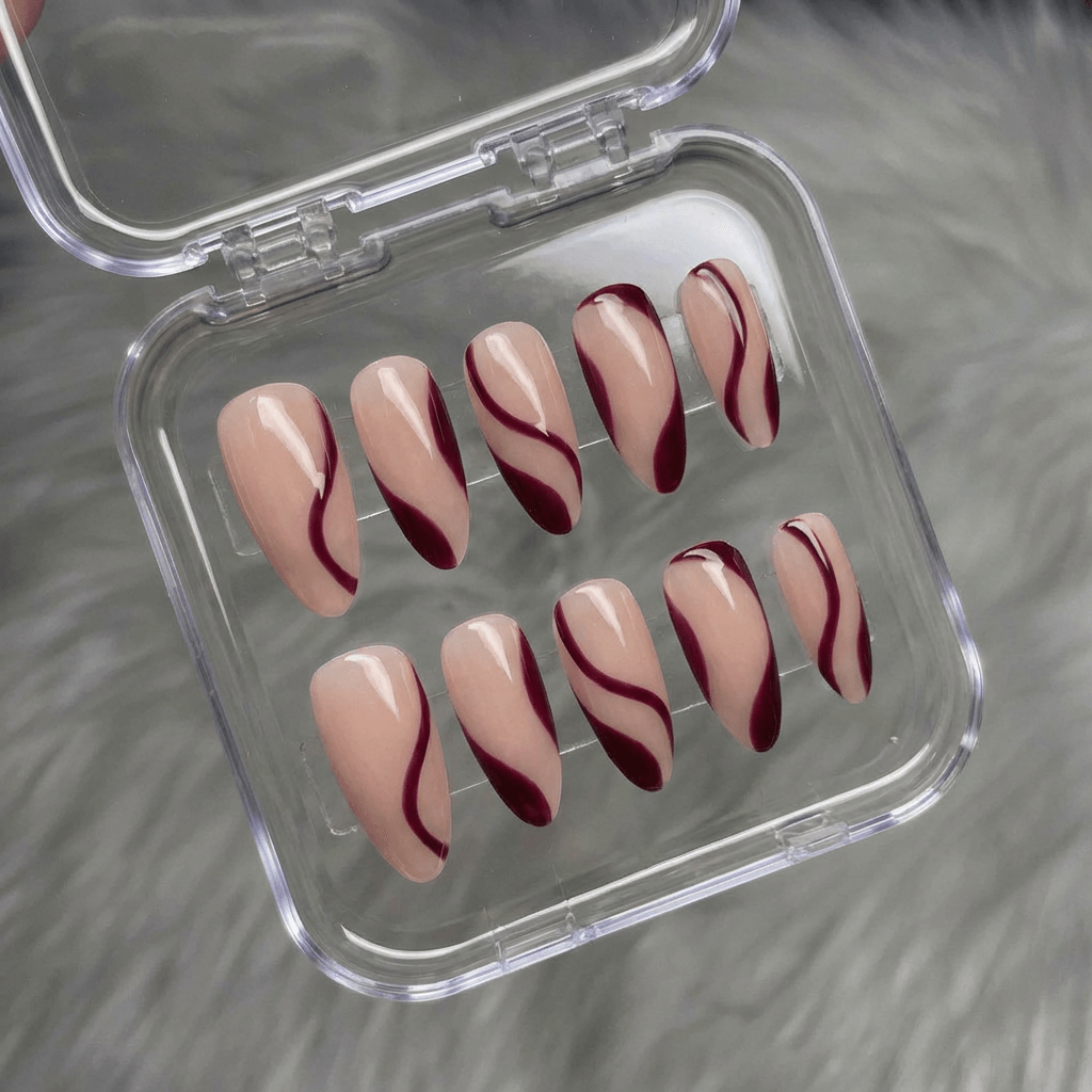 Serene Curve salon-quality handmade press-on nails by Handora