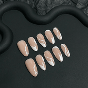 Serene Curve press-on nails – design close-up by Handora