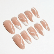 Serene Curve press-on nails – hand-painted reusable gel set by Handora