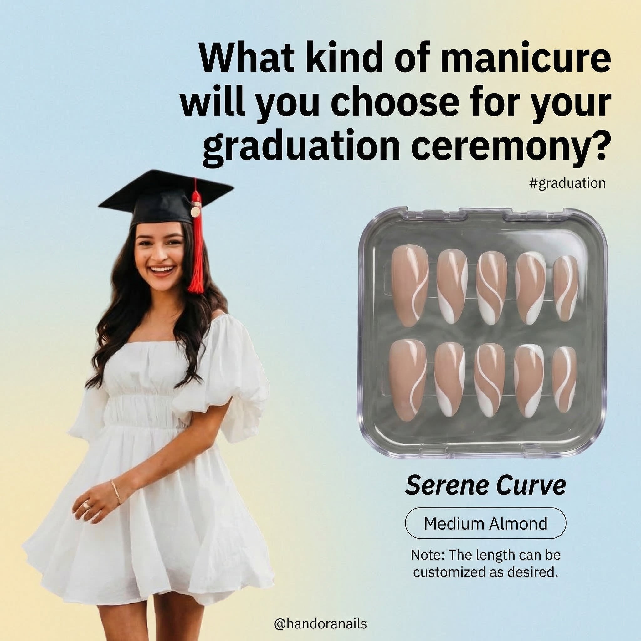 Serene Curve press-on nails by Handora