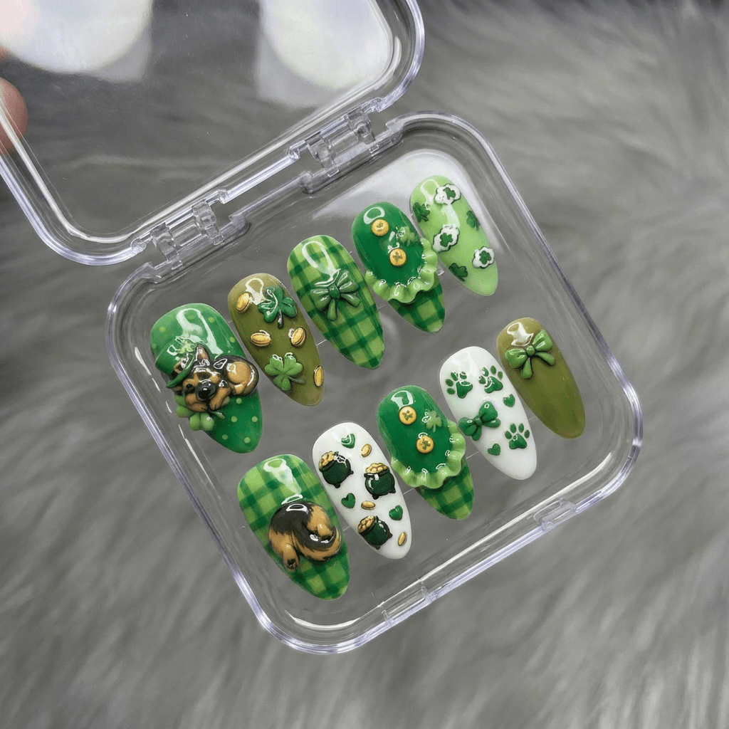 Shepherd Luck 3d nail design – handmade press-on nails by Handora