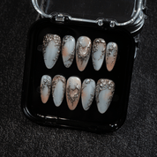 Silver Aura full press-on nail set – sizes XS–L by Handora