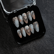 Silver Aura silver press-on nails by Handora