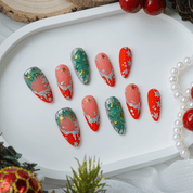 Silver Bloom press-on nails – hand-painted reusable gel set by Handora