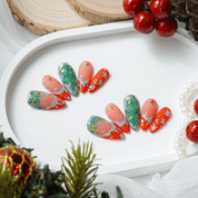 Silver Bloom silver stiletto christmas press-on nails by Handora