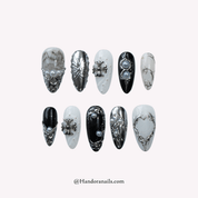 Silver Gothic silver gothic press-on nails by Handora