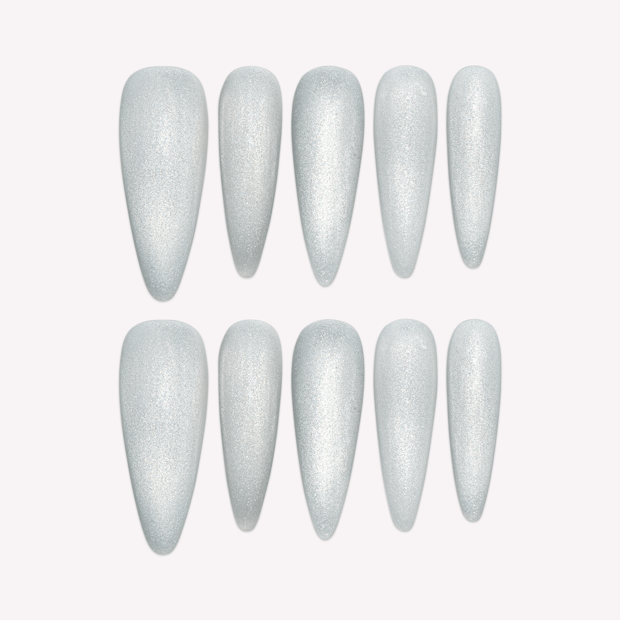 Silverveil silver cat eye press-on nails by Handora