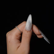 Silverveil press-on nails – design close-up by Handora