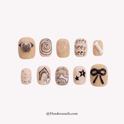 Sleepy Pug 3d press-on nails by Handora