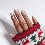Snowman Hug Christmas press-on nails - moving hand by Handora Nails