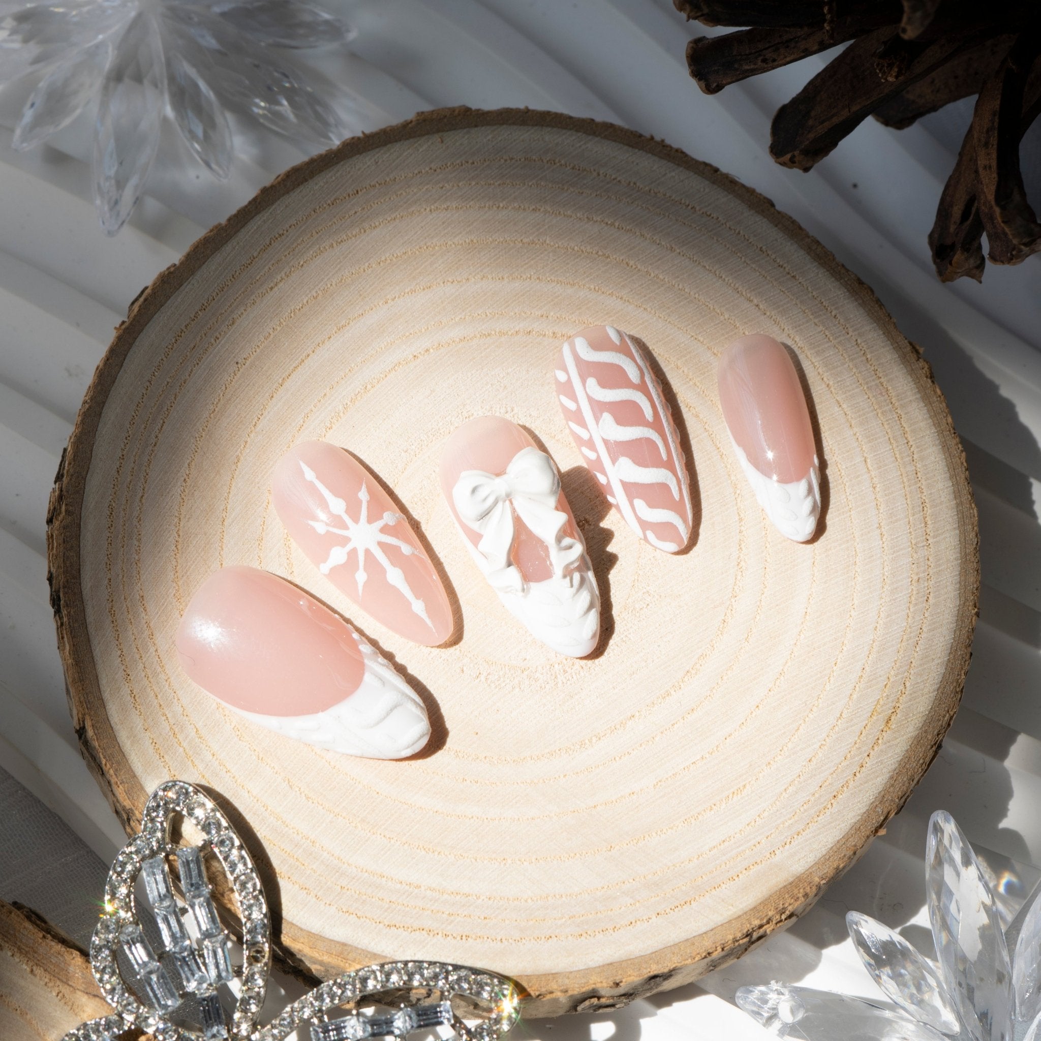 Snowy Chic press-on nails by Handora