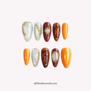 Solar Monarch 3d press-on nails by Handora