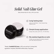 Solid Nail Glue Gel press-on nails – hand-painted reusable gel set by Handora