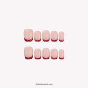 Spiced Berry Christmas press-on nails - white background by Handora Nails