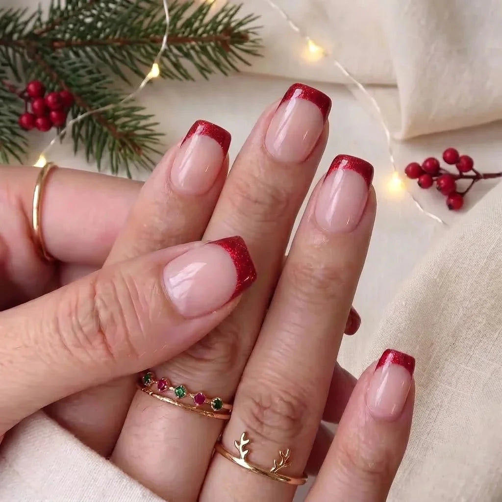 Spiced Berry Christmas press-on nails - design view 5 by Handora Nails