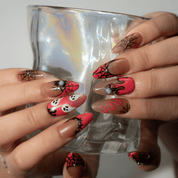 Spider Night press-on nails – hand-painted reusable gel set by Handora