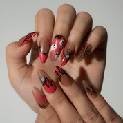 Spider Night gothic nail design – handmade press-on nails by Handora