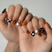 Spooky Night gothic nail design – handmade press-on nails by Handora
