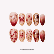 Spring Melody floral press-on nails by Handora