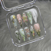 Spring Treats press-on nails – design close-up by Handora