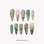 Spring Treats floral press-on nails by Handora