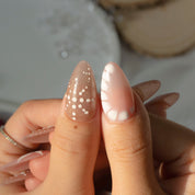 Star Snow press-on nails – design close-up by Handora