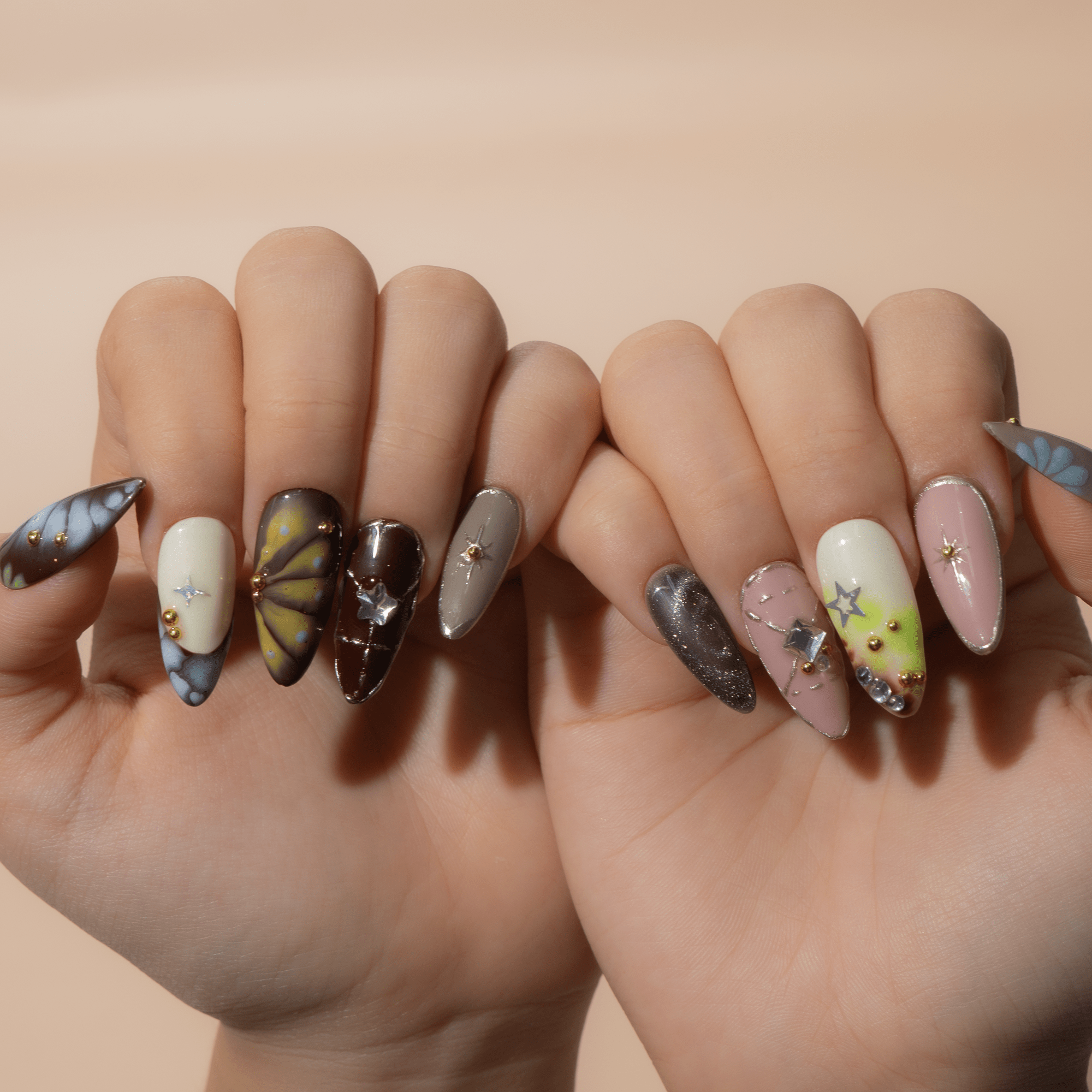Starfall Dream full press-on nail set – sizes XS–L by Handora