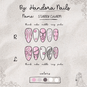 Starry Charm press-on nails – design close-up by Handora