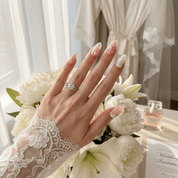Starry Charm press-on nails – hand-painted reusable gel set by Handora