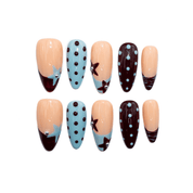 Starry Dot Chic almond polka dot press-on nails by Handora