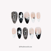 Starry Lace gothic press-on nails by Handora