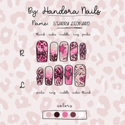 Starry Leopard press-on nails – design close-up by Handora
