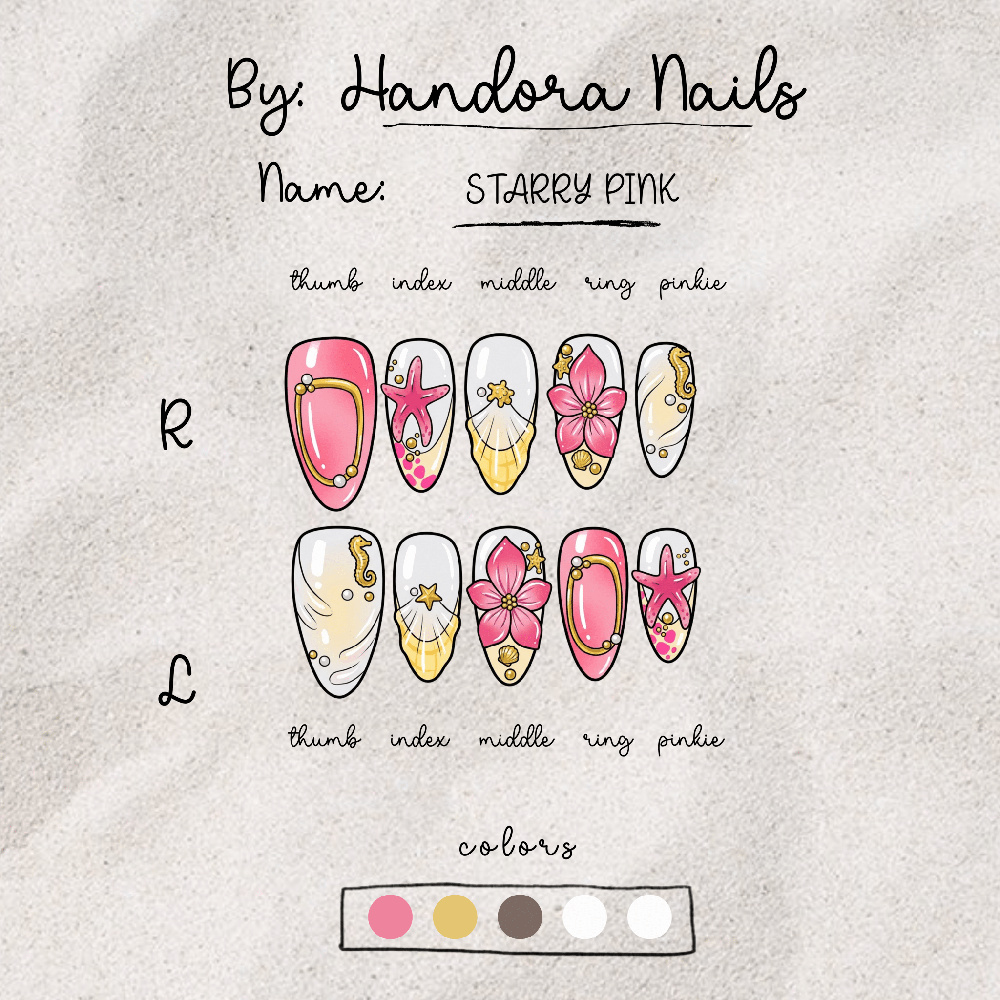 Starry Pink pink press-on nails by Handora