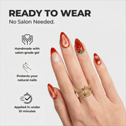 Strawberry Kiss 3d nail design – handmade press-on nails by Handora