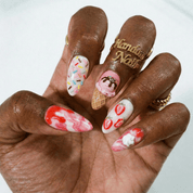 Strawberry Sundae kawaii nail design – handmade press-on nails by Handora