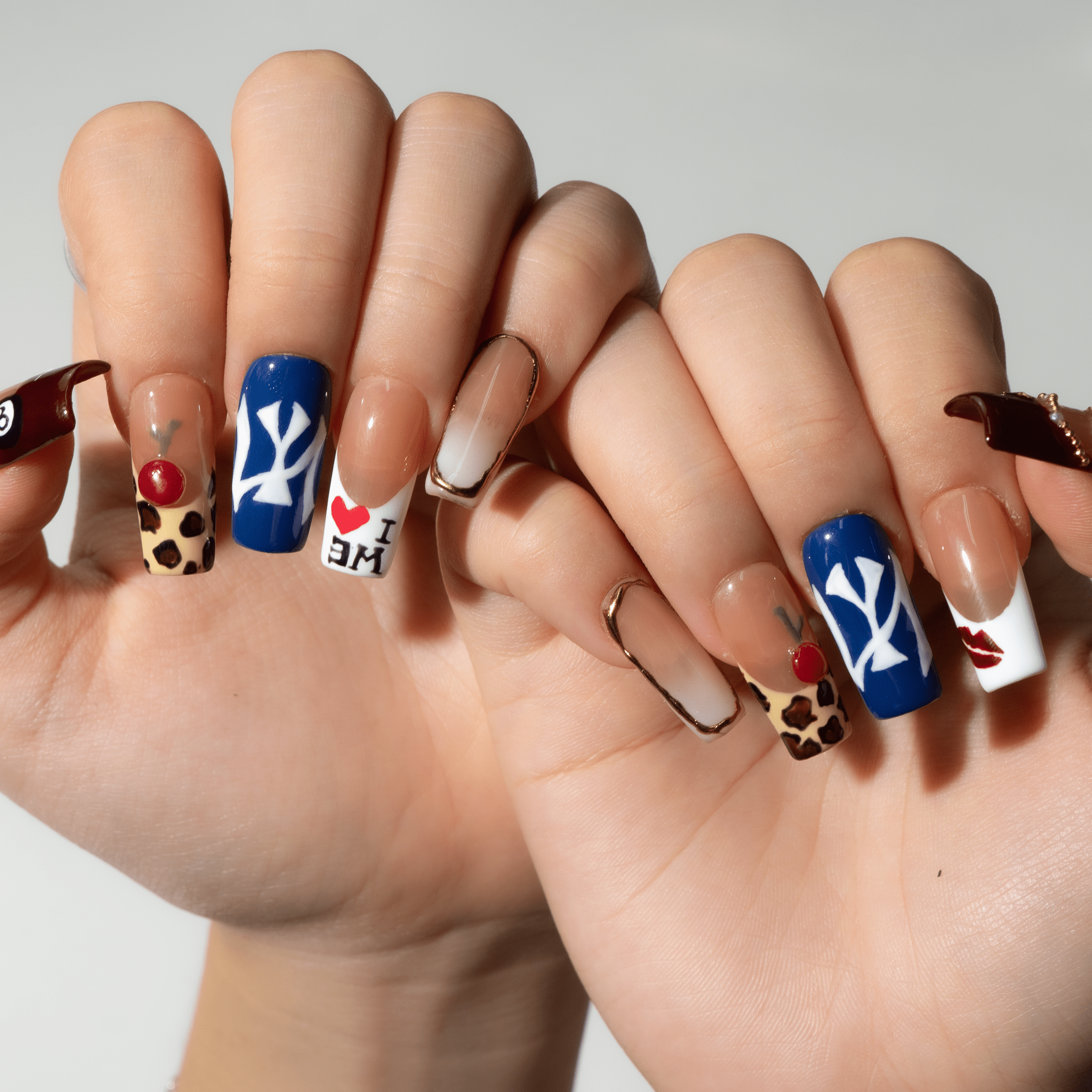 Street Pop press-on nails – hand-painted reusable gel set by Handora
