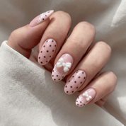 Sugar Ribbon press-on nails – hand-painted reusable gel set by Handora