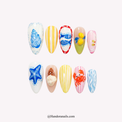 Summer Picnic floral press-on nails by Handora