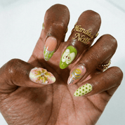 Summer Sparkle press-on nails – hand-painted reusable gel set by Handora
