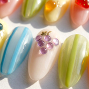 Summer Zest salon-quality handmade press-on nails by Handora