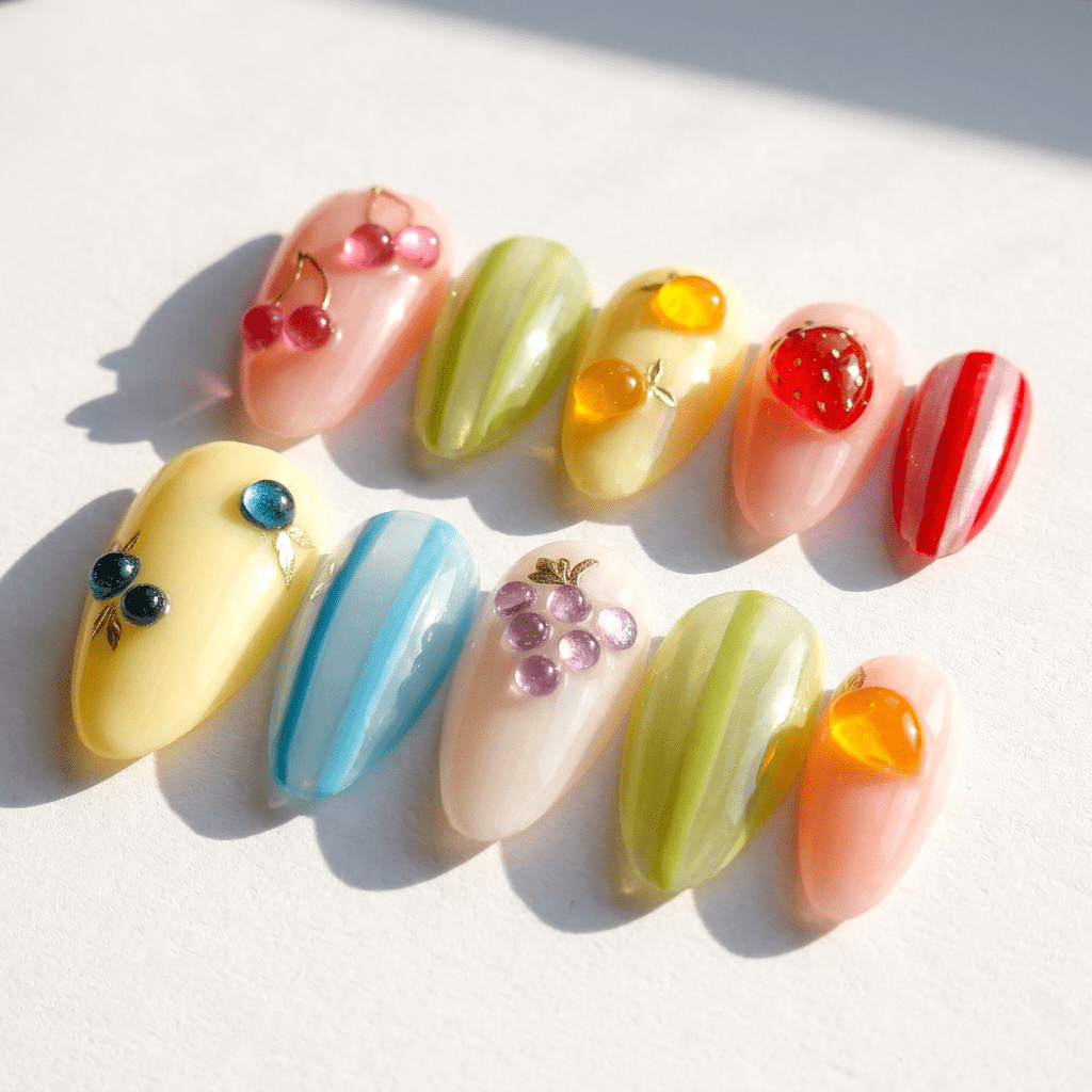 Summer Zest press-on nails by Handora