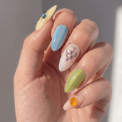 Summer Zest summer nail design – handmade press-on nails by Handora