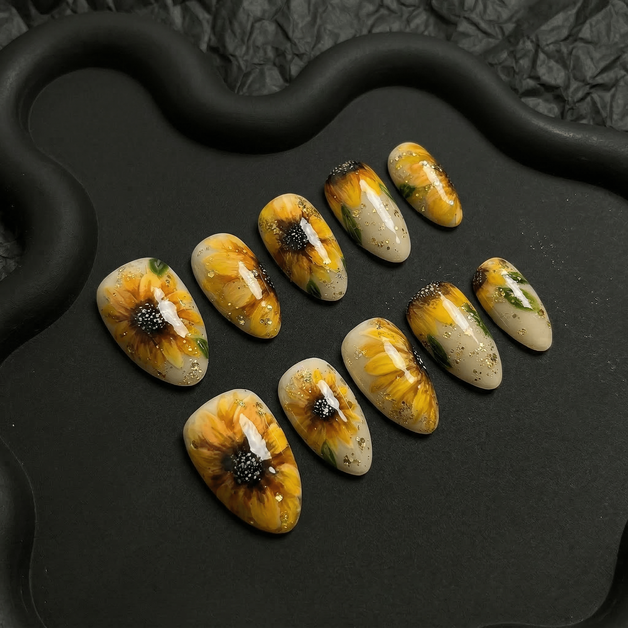 Sunbeam Petals nail design – handmade press-on nails by Handora