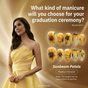 Sunbeam Petals press-on nails – hand-painted reusable gel set by Handora