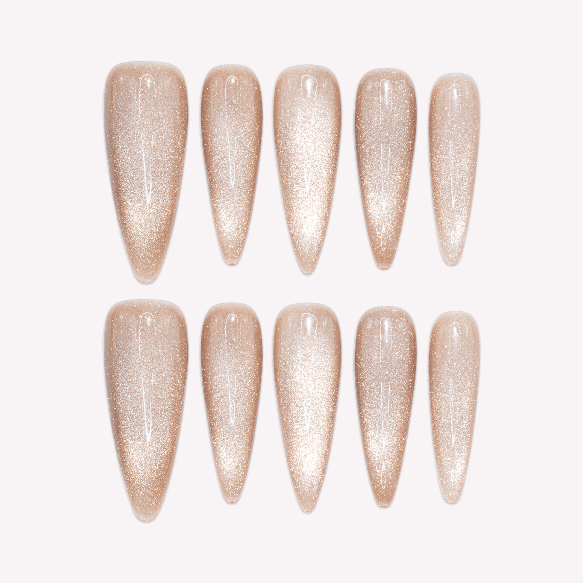 Sundrop almond cat eye press-on nails by Handora