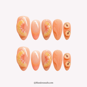 Sunset Citrus 3d press-on nails by Handora