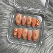 Sunset Citrus salon-quality handmade press-on nails by Handora