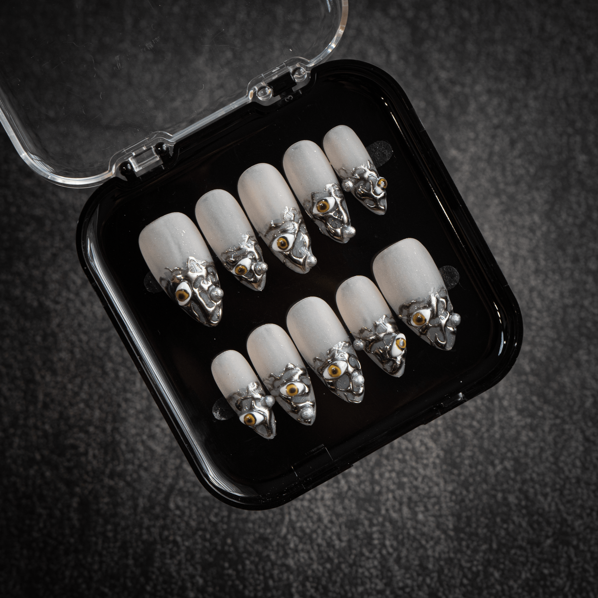 Surreal Vision 3d nail design – handmade press-on nails by Handora